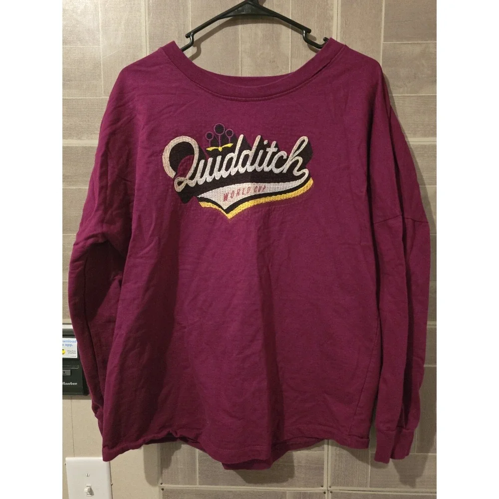 Harry Potter Quidditch World Cup‎ Womens Long Sleeve Shirt Long Sleeve Sz L Red